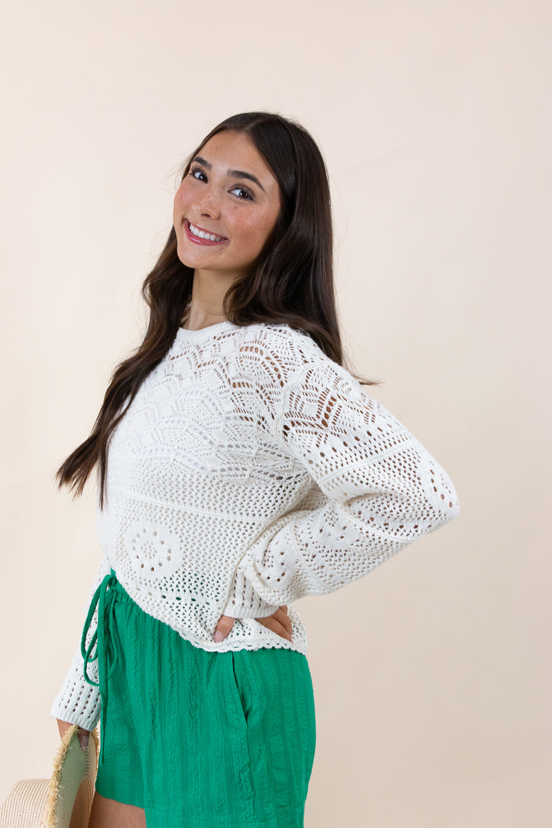 Sunny  Open Crochet Pullover