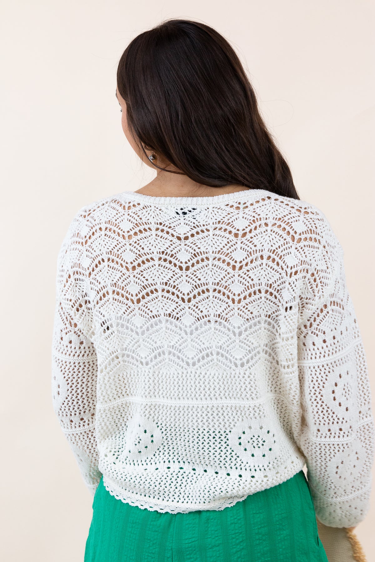 Sunny  Open Crochet Pullover