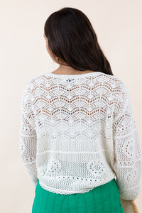 Sunny  Open Crochet Pullover