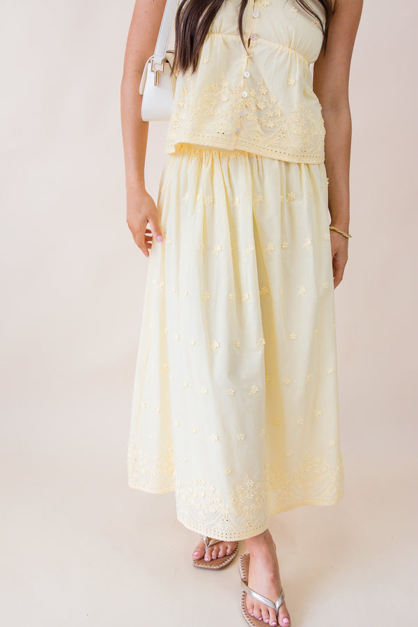 Beachglass Embroidered Maxi Skirt