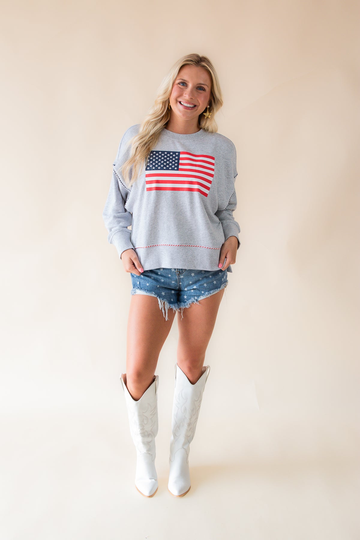 American Flag Relaxed Sweatshirt