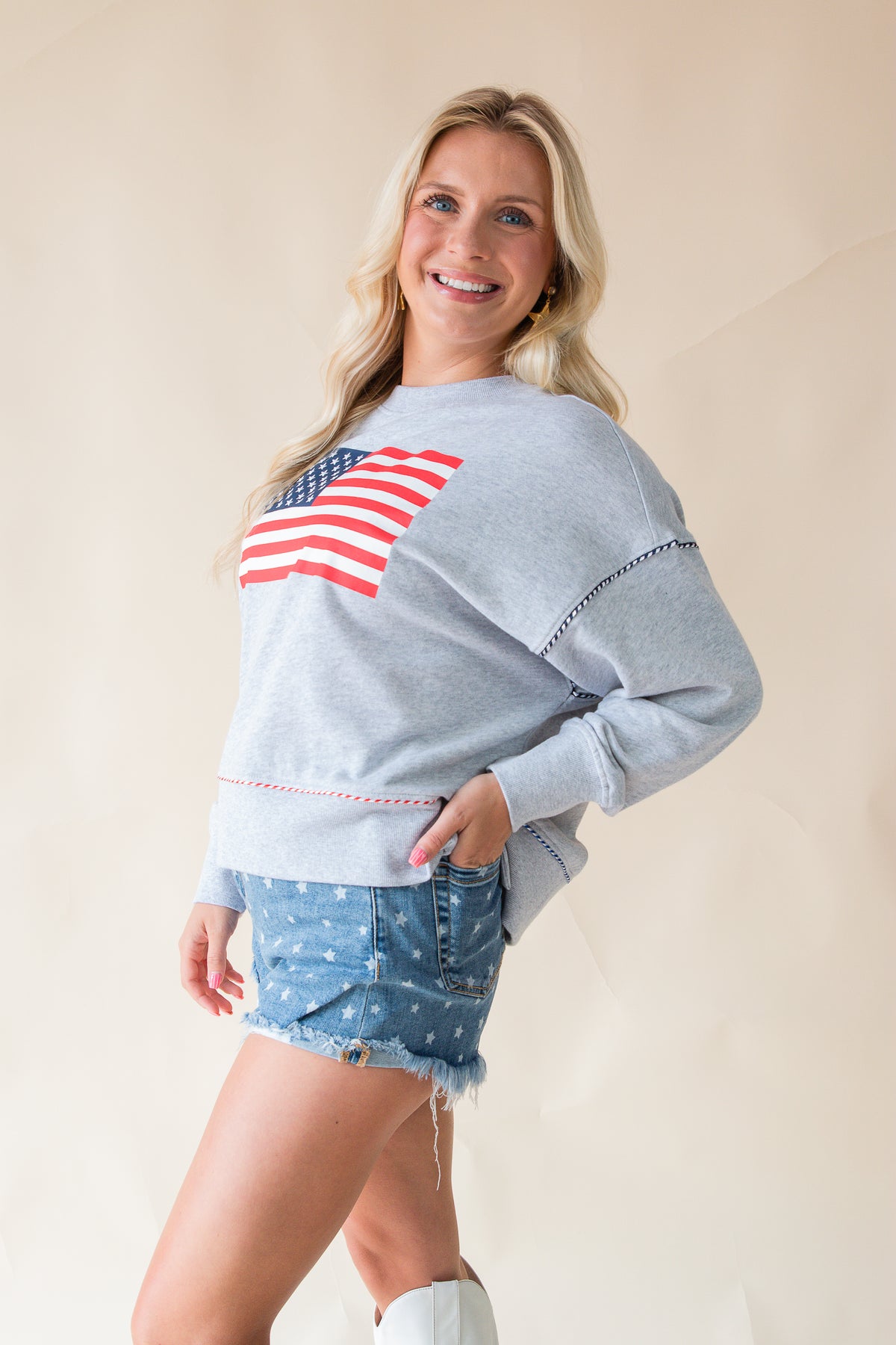 American Flag Relaxed Sweatshirt