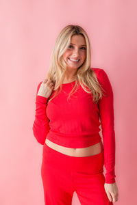 Felt Cute LS Rib Top