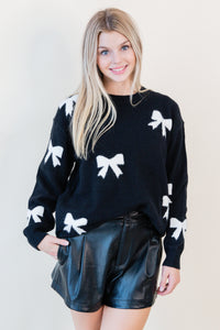 Bow Pattern Sweater Top