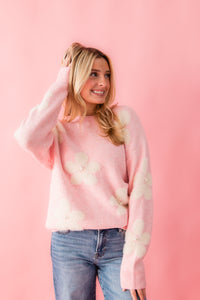 Flower Mama Pearl Embellished Sweater