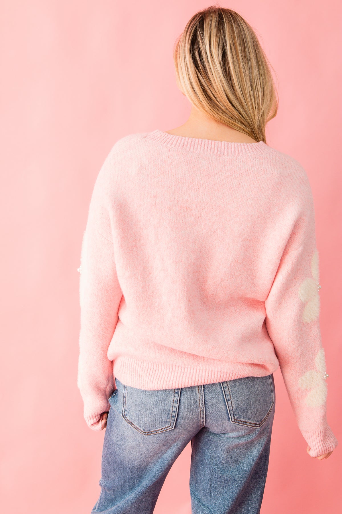 Flower Mama Pearl Embellished Sweater