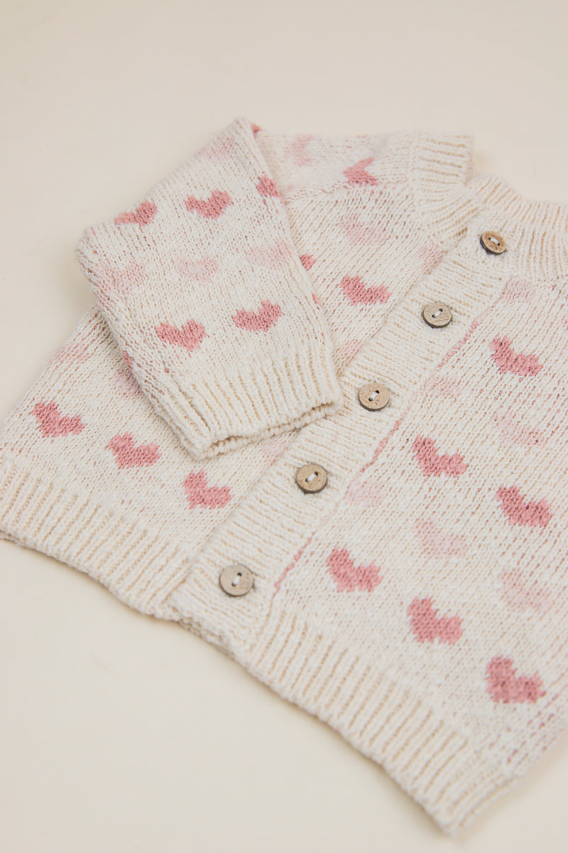 Knit Cardigan Hearts