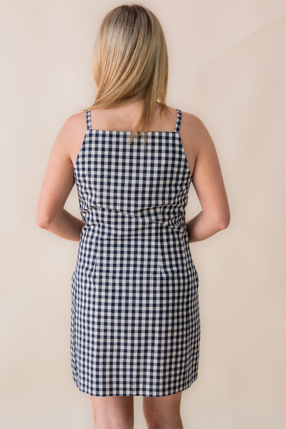 Mustang Gingham Buttoned Mini Dress