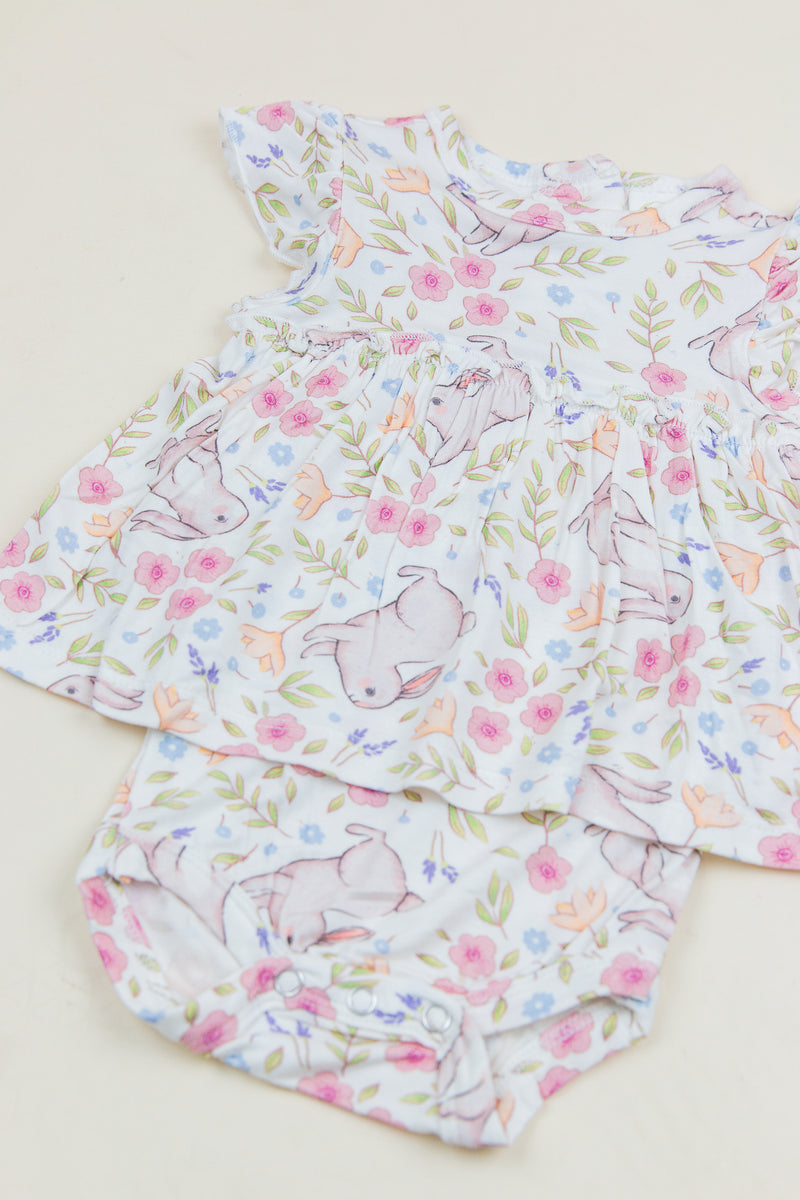 Flutter Sleeve Skirted Bodysuit