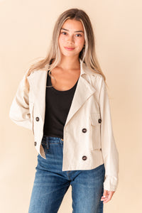 Quincy Cropped Trench Jacket