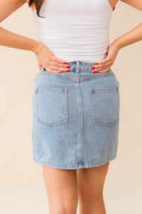 Most Likely Embroidered Denim Skirt