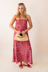 Suns Out Strapless Midi Dress