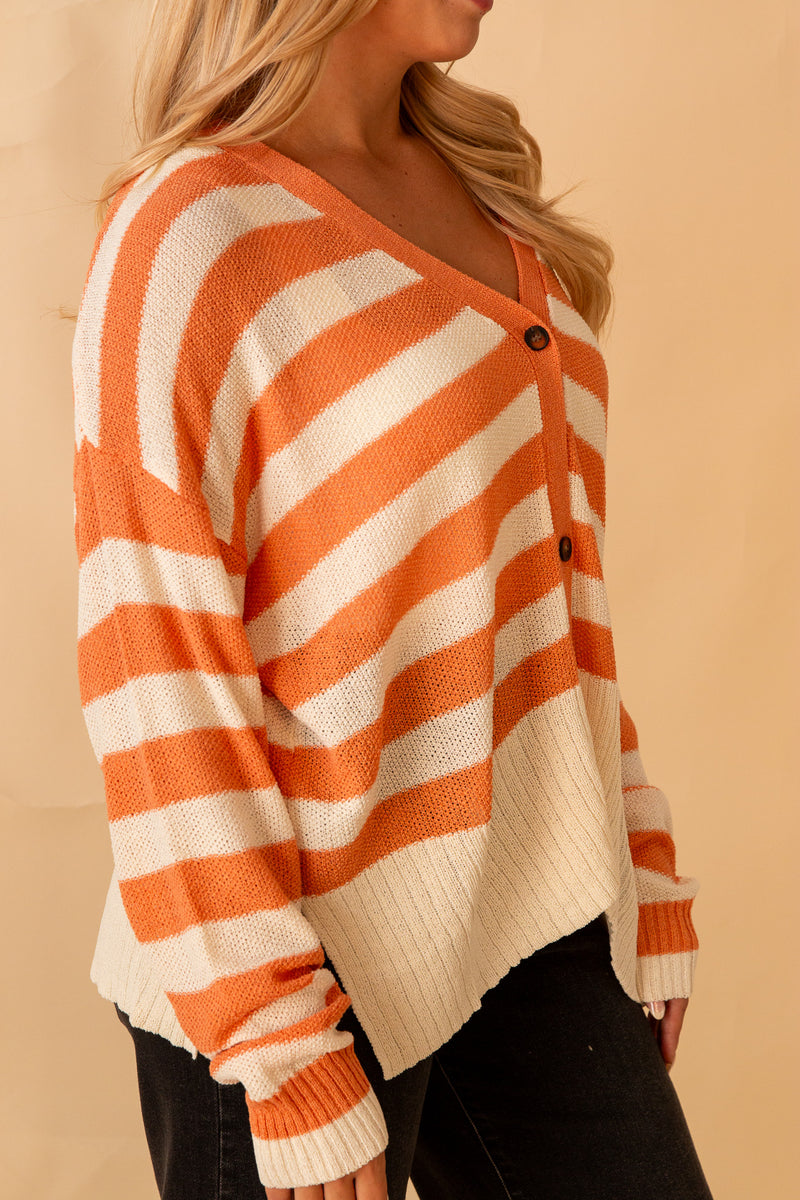 Cozy and Free Striped Cardigan