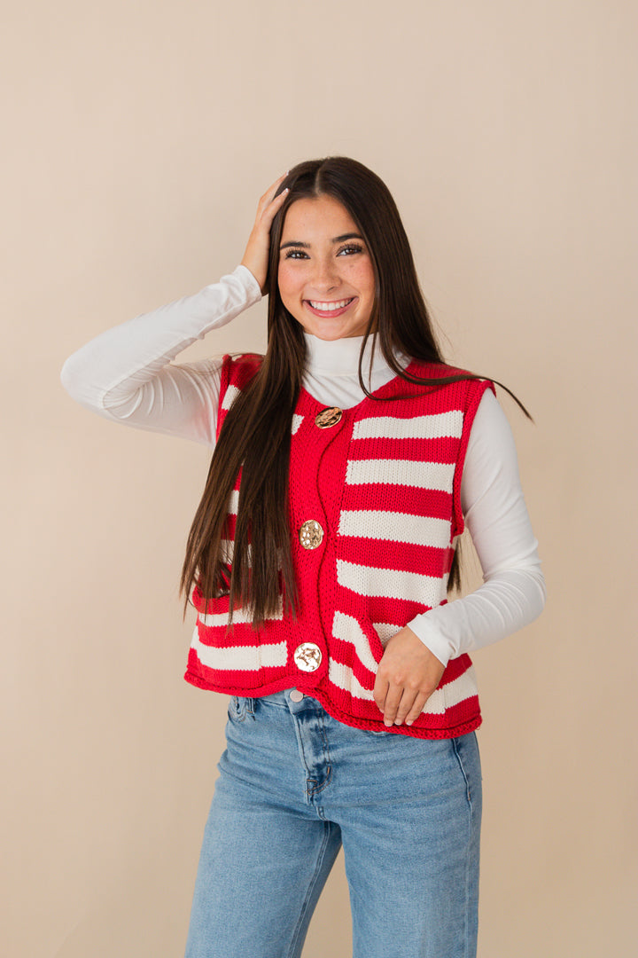 Melissa Striped Sweater Vest