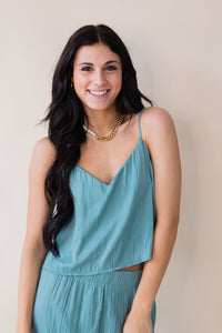 Fiore Crinkle Satin Tank