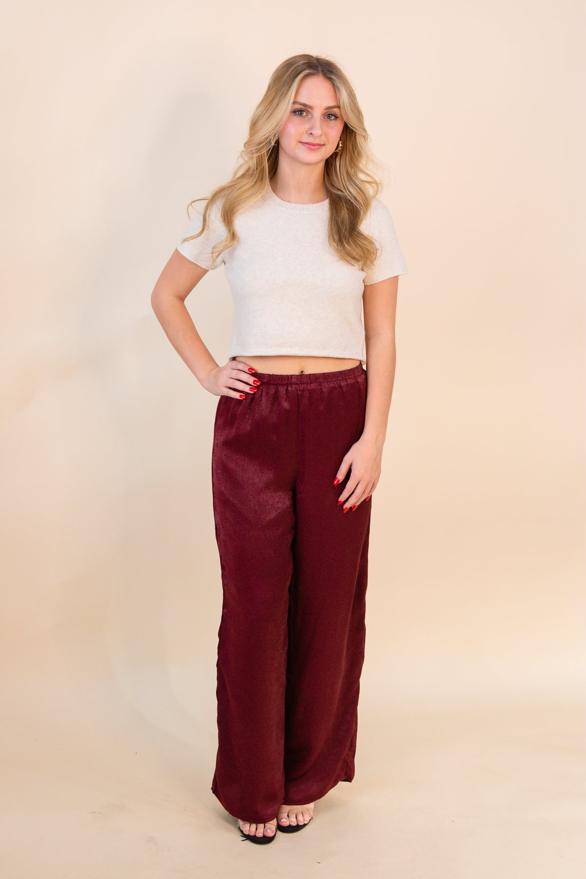 Slow Dancing Satin Wide Leg Pants