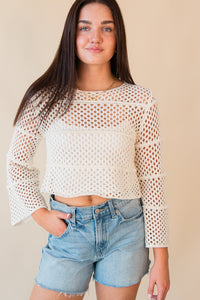 Poppy Crochet Bell Sleeve Sweater