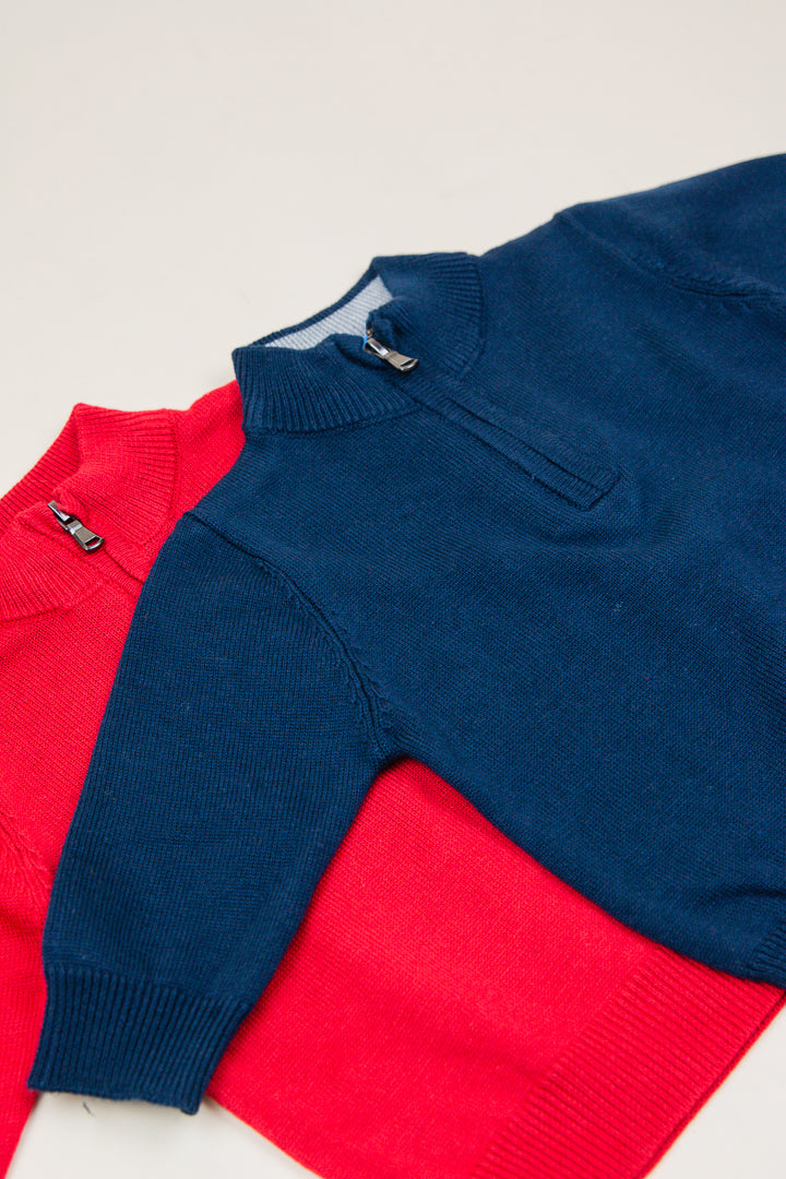 Boys Quarter Zip Sweater