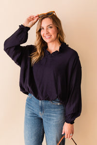 Maya Ruffle Neck Top