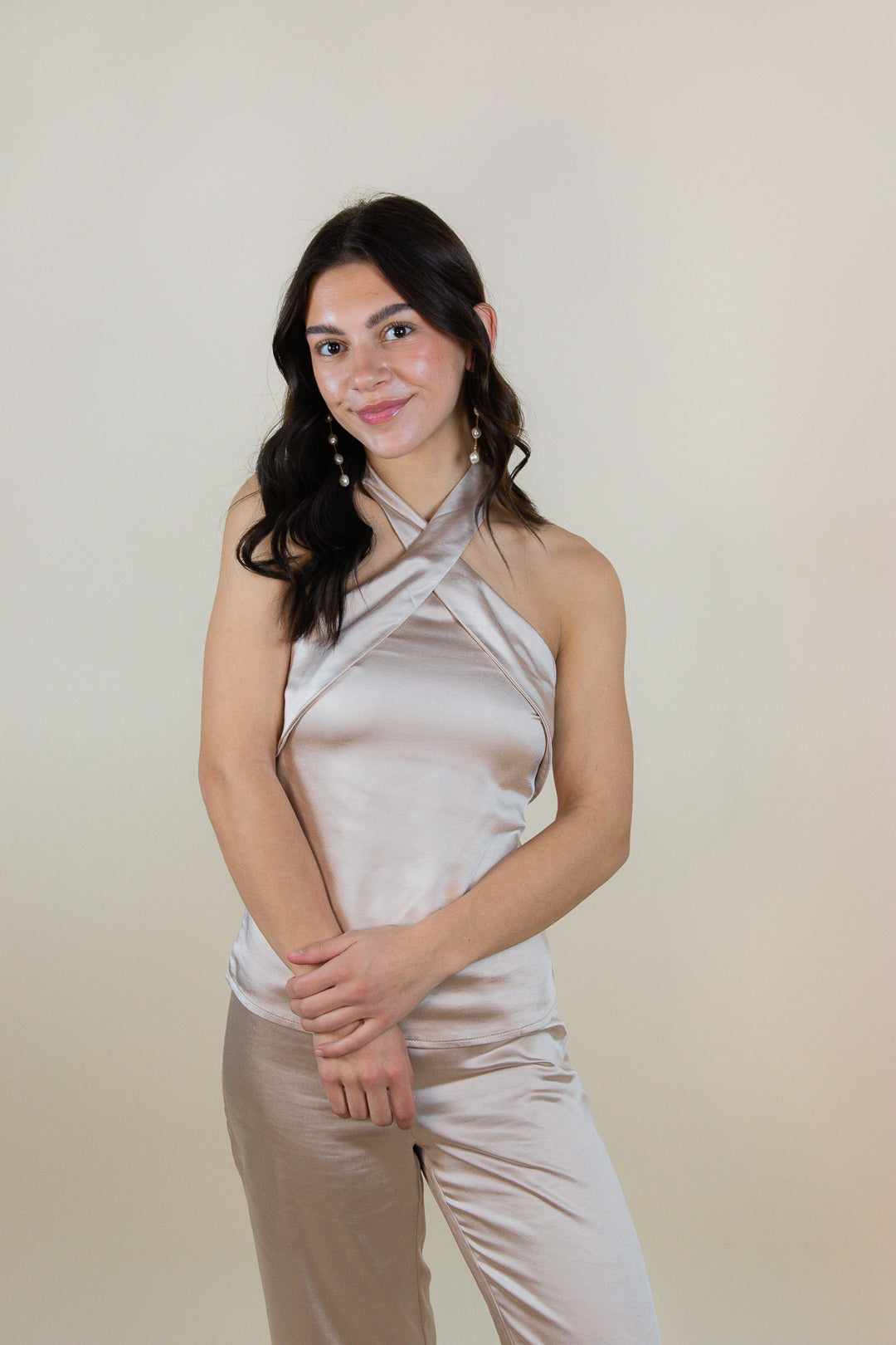 Scarlett Satin Halter Top