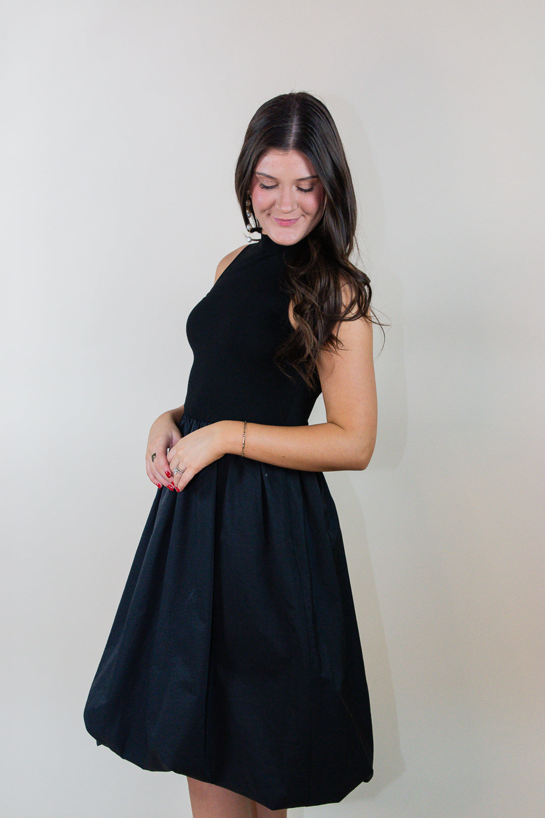 Happier Now Bubble Hem Midi Dress