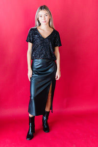 Metropolitan Leather Skirt