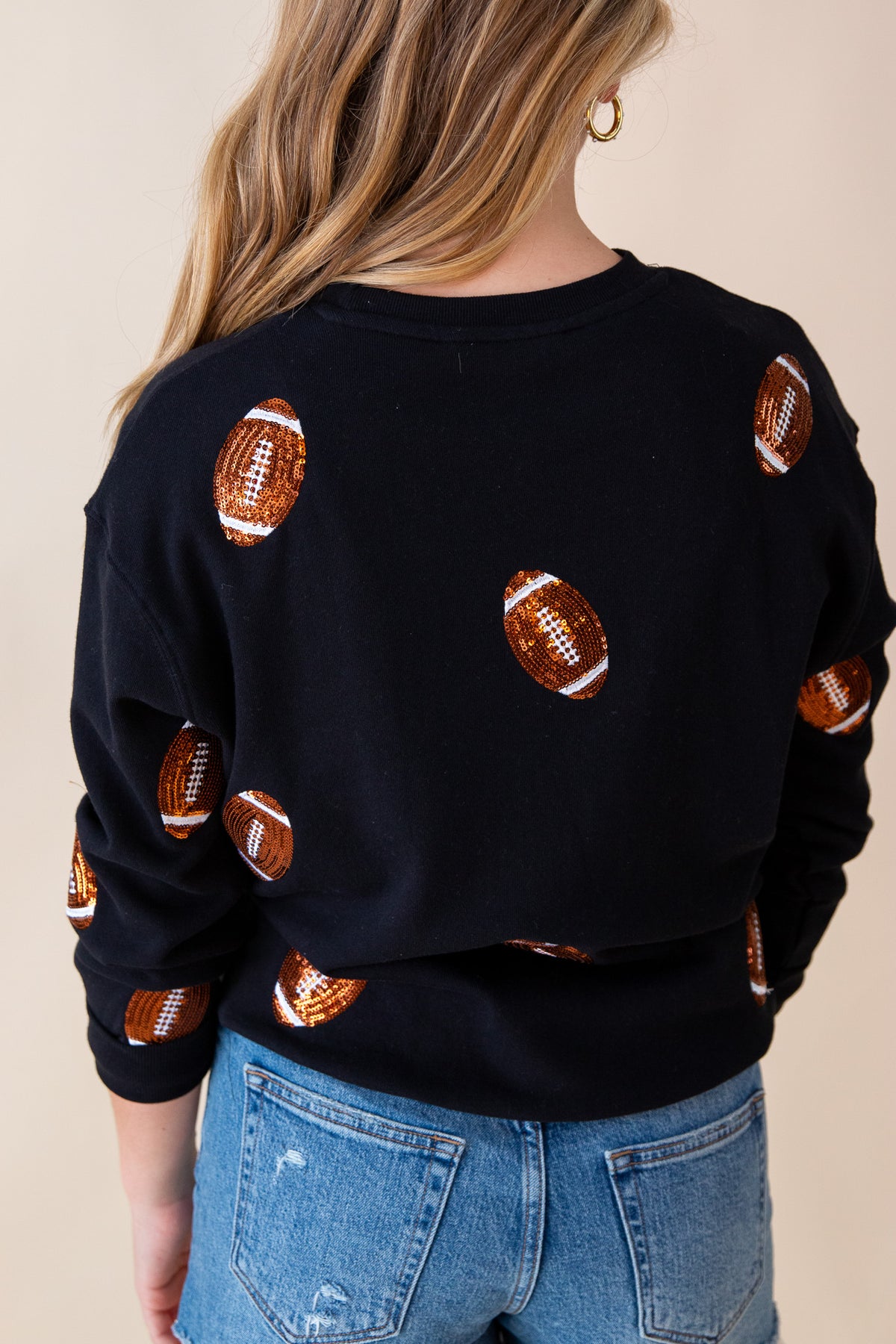 Sequin Football Sweatshirt