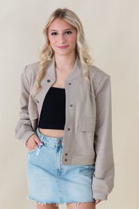 Camilla Bomber Jacket w/ Flap Pockets