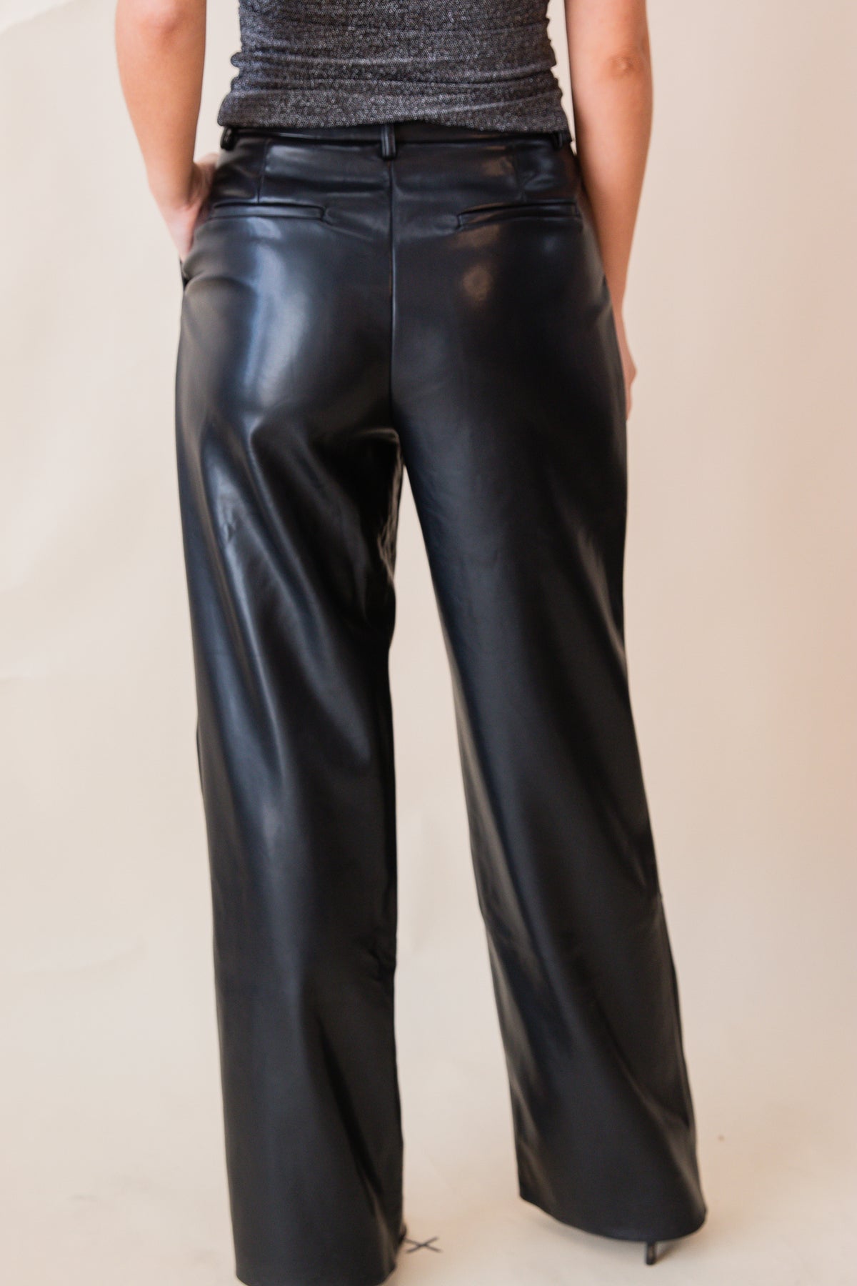 Josie Pleated Faux Leather Pant