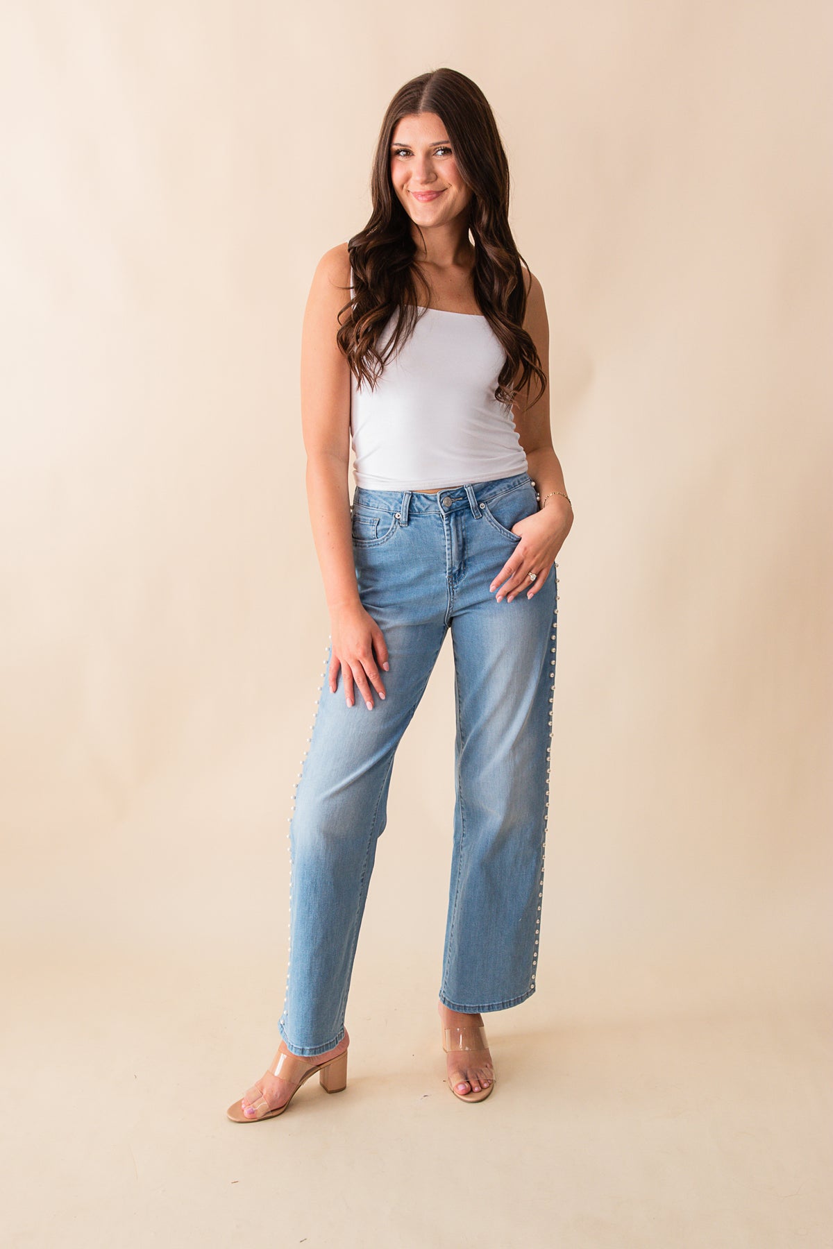 Ronnie Wide Leg Pearl