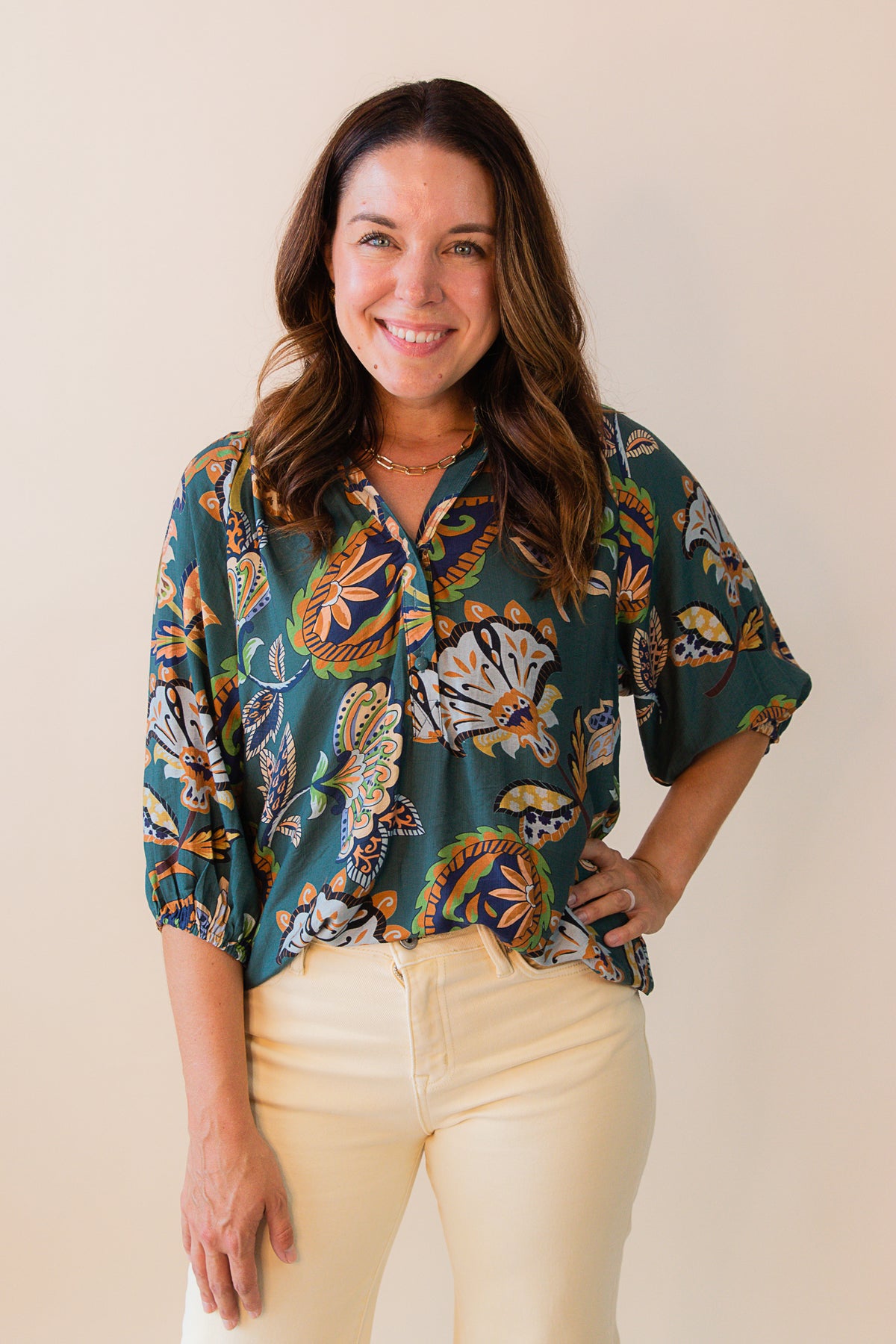 Sally Split Neck Top