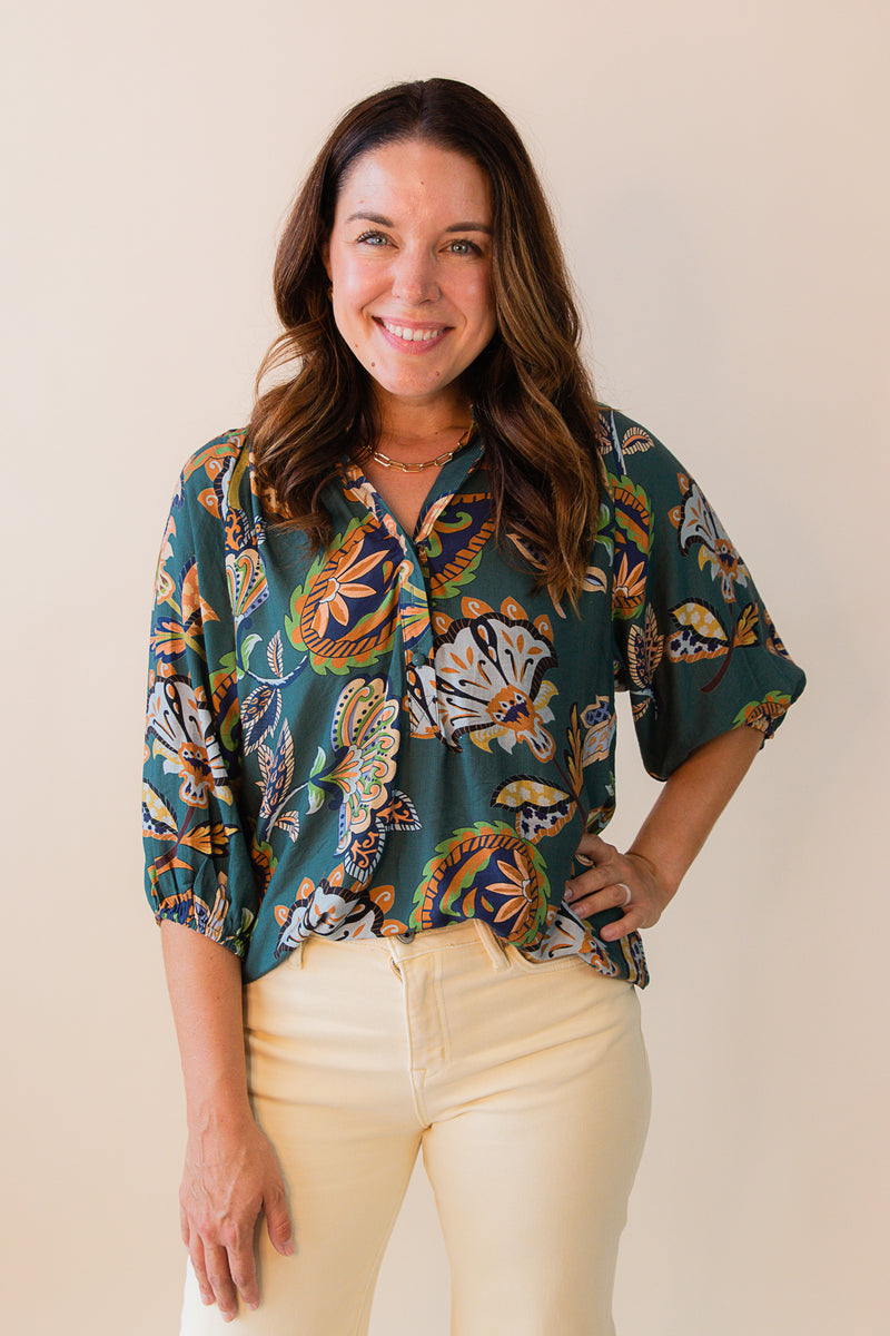 Sally Split Neck Top