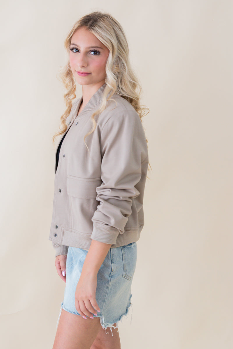 Camilla Bomber Jacket w/ Flap Pockets