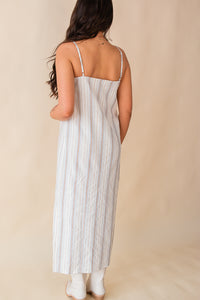 Nopales Striped Buttoned Maxi Dress