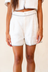 Angela Contrast Stitch Shorts