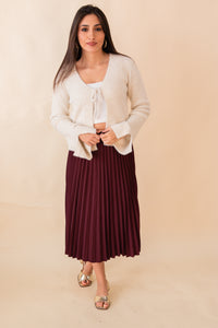 Silent Streets Pleated Midi Skirt