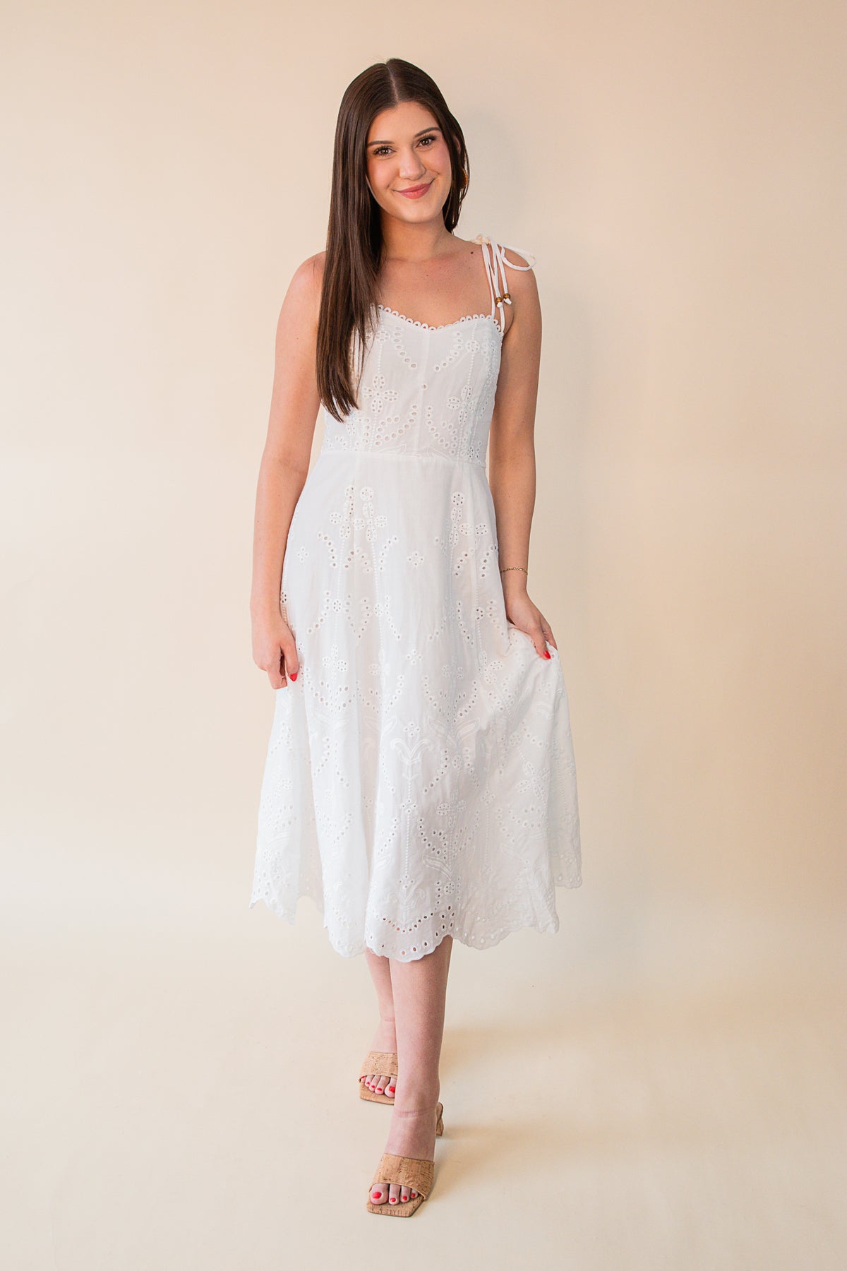 Marseline Eyelet Midi Dress