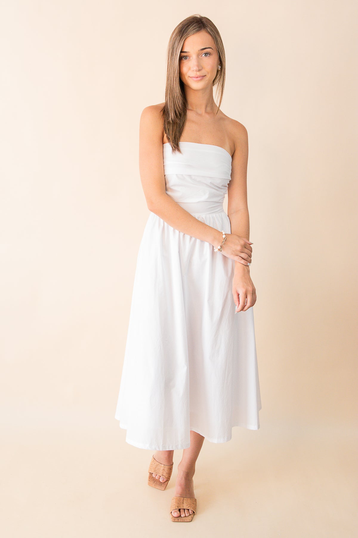 Kate Fit and Flare Back Tie Midi Dress
