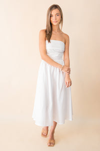 Kate Fit and Flare Back Tie Midi Dress