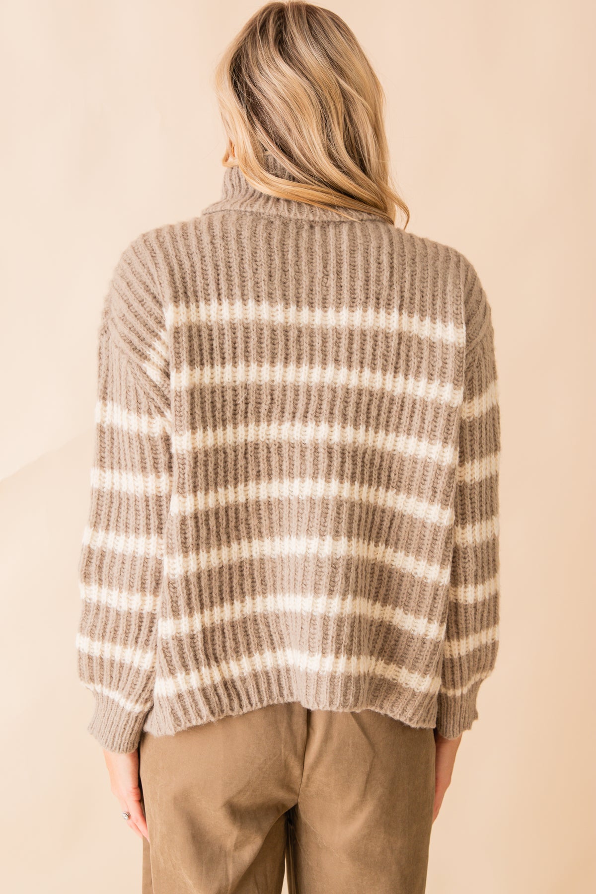 Aki Turtle Neck Striped Sweater