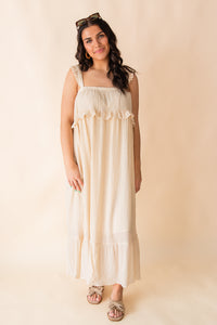 Takes Time Ruffle Trim Maxi Dress