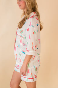 Christmas Printed S/S Shirt & Shorts Set