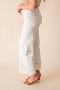 Meg High Rise Fab AB Wide Legs Roll Up