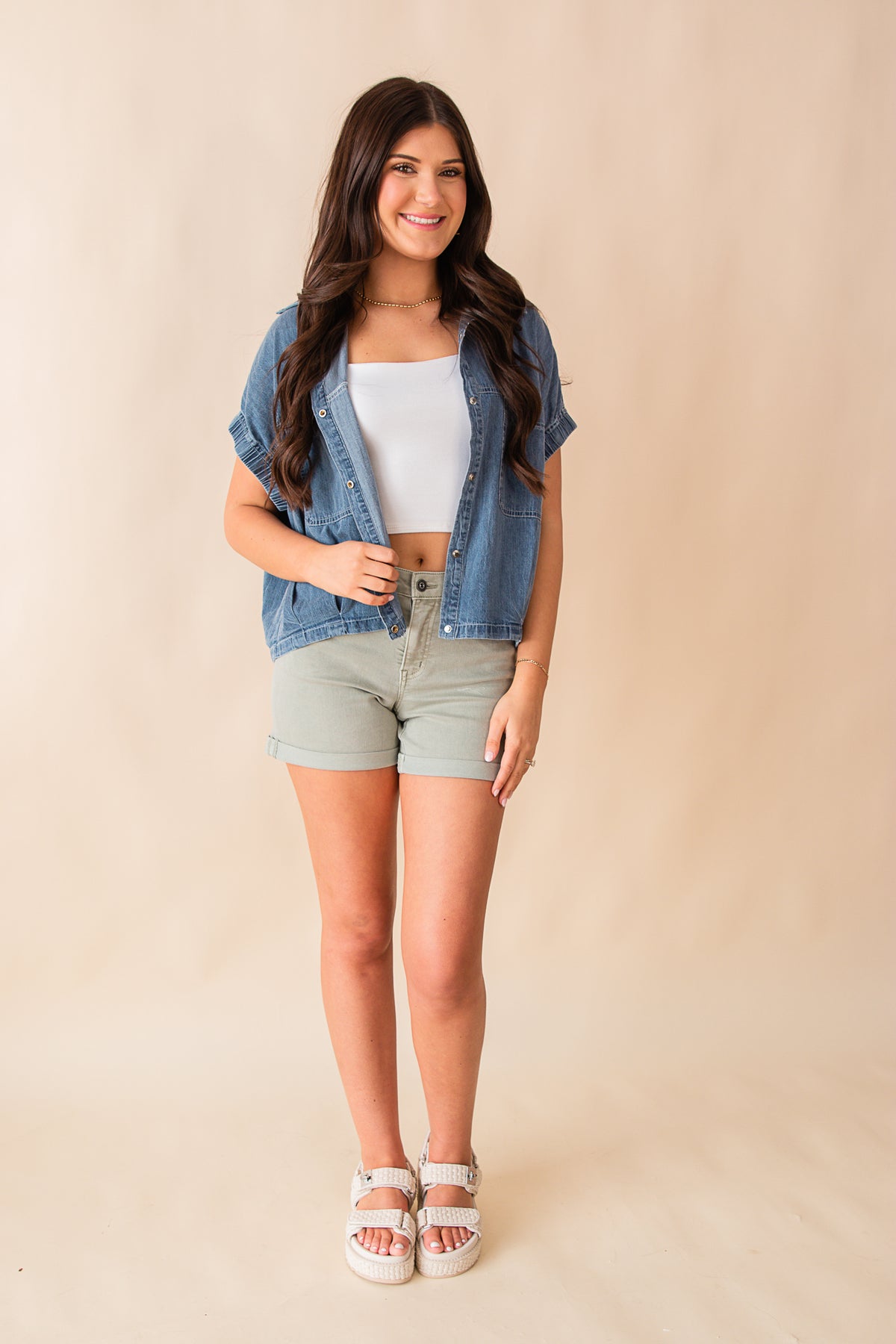 Shelby Cuffed Denim Short