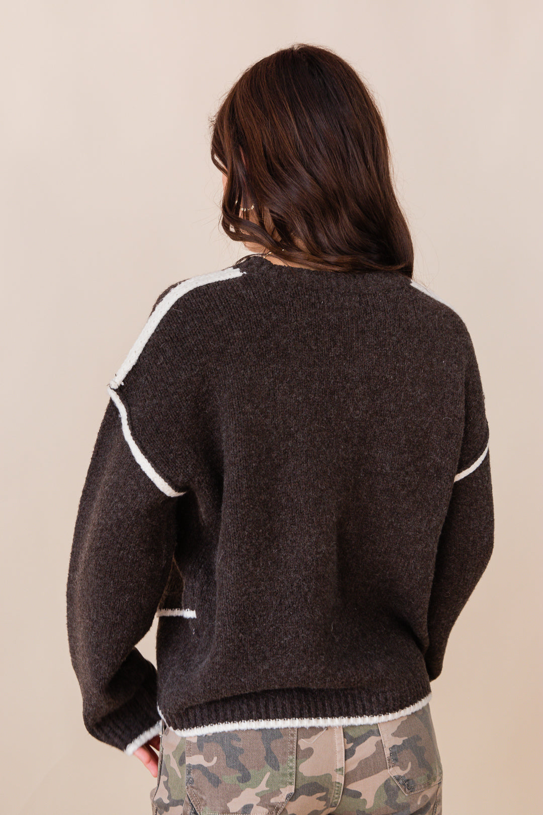 Juliet Contrast Detail Overlap Sweater