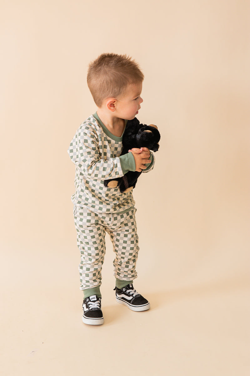 Checkered Fleece Sweatpants