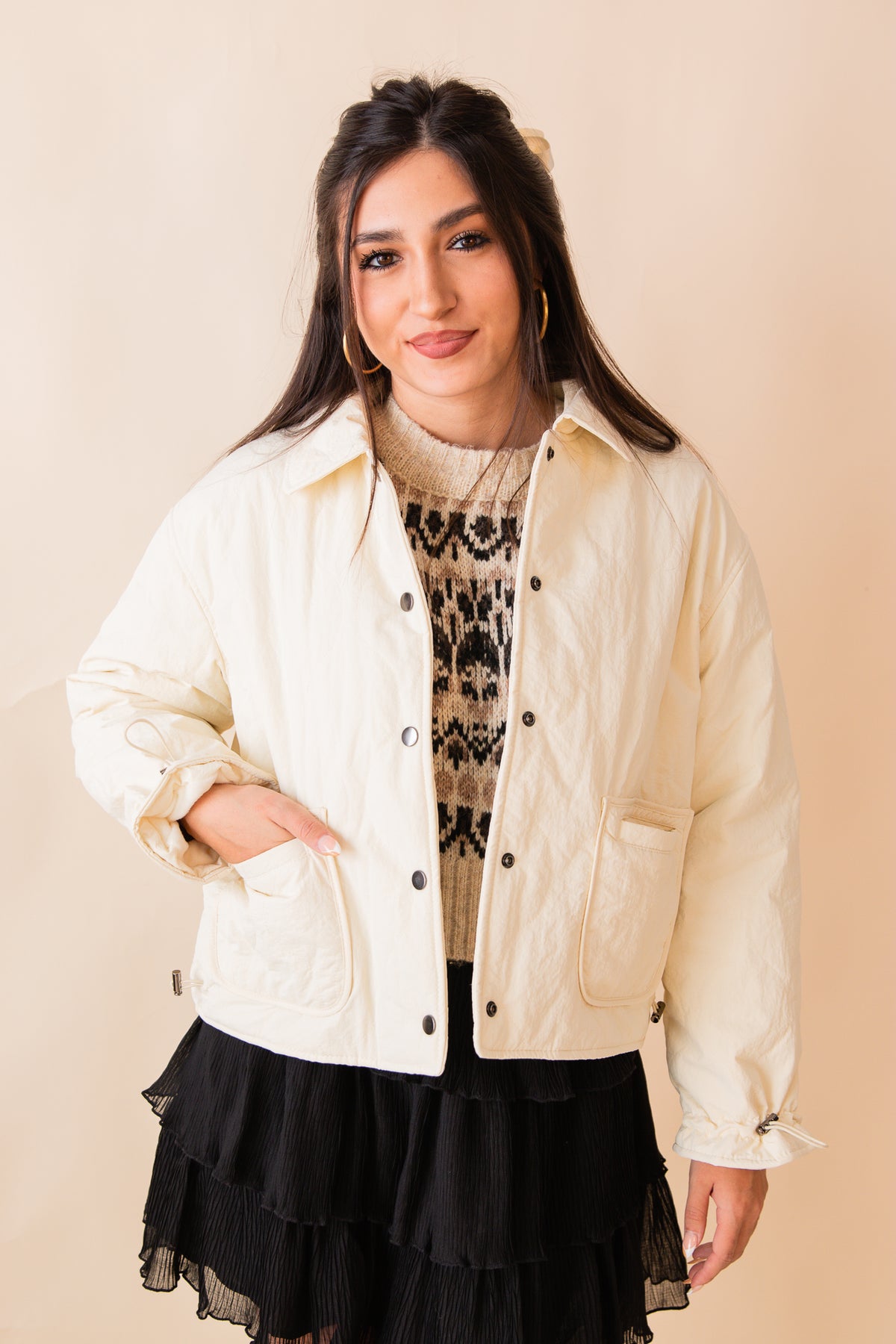 Cloudy Sky Quilted Jacket