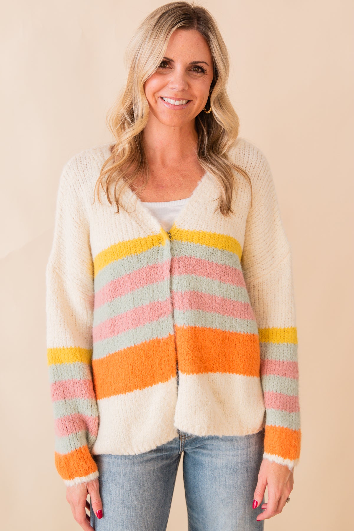 Soft Knit Striped Oversized Cardigan