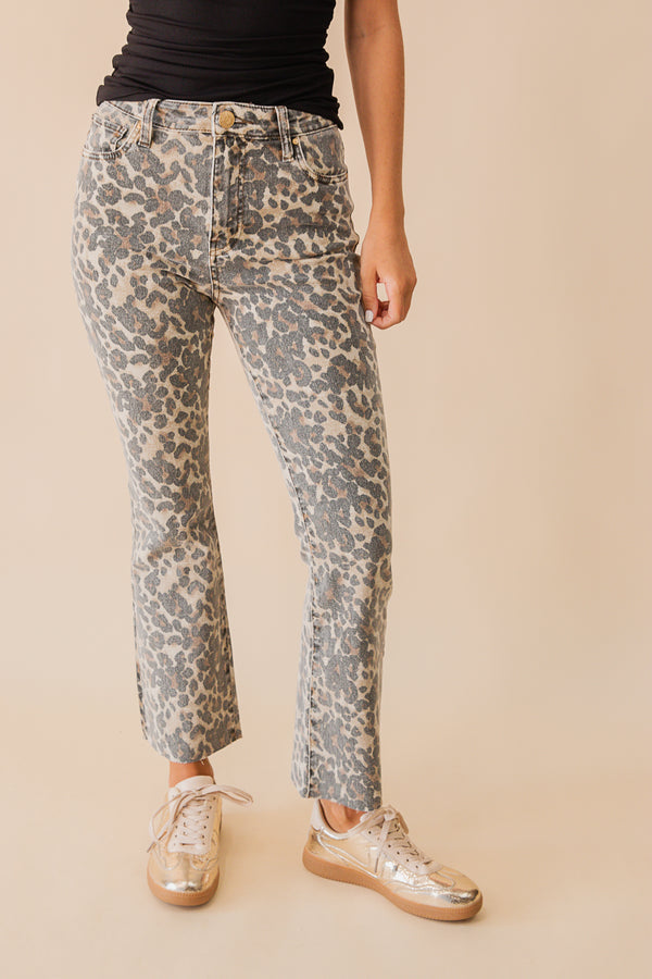 Kelsey High Rise Ankle Flare Raw Hem