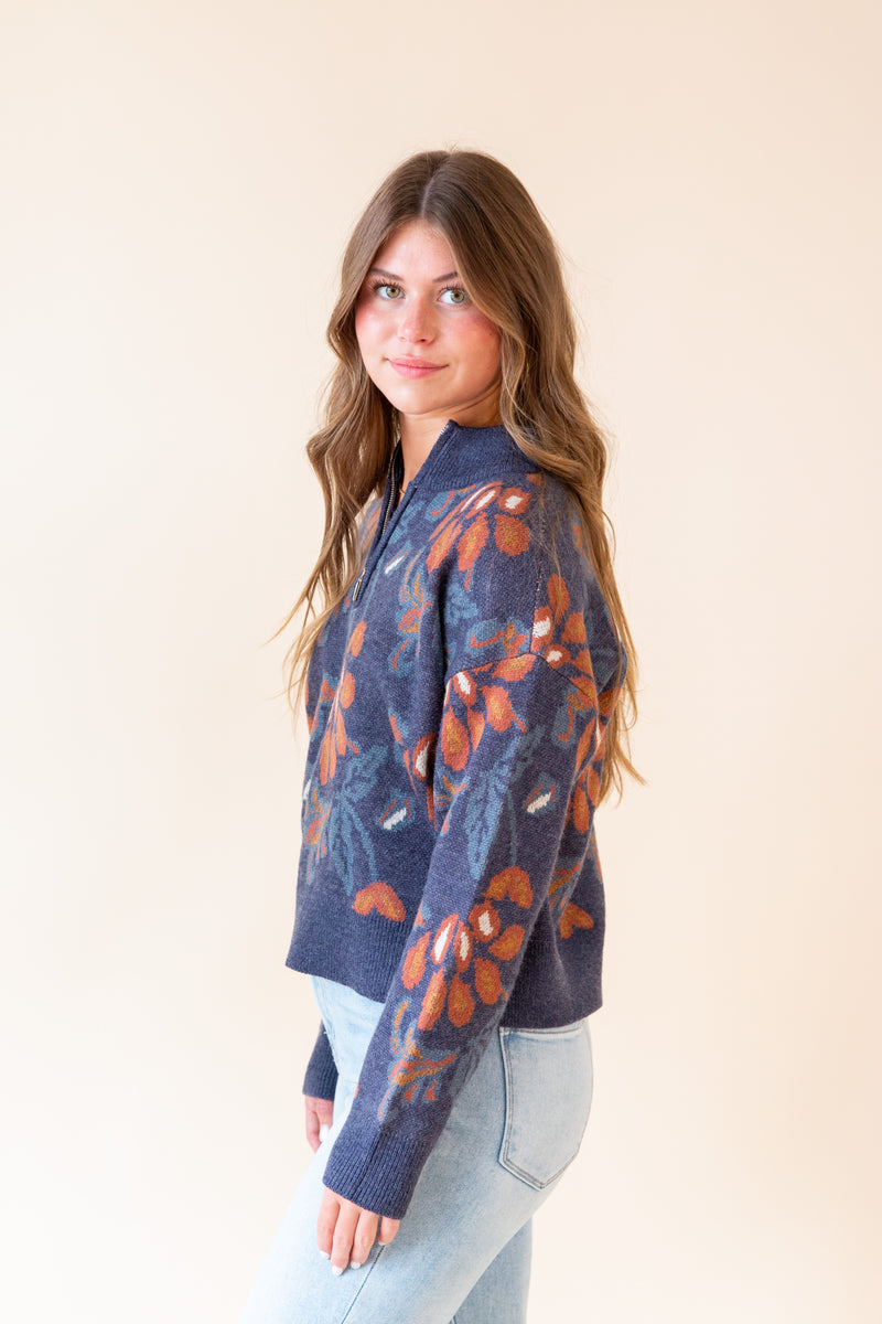 Twice the Love Half Zip Sweater